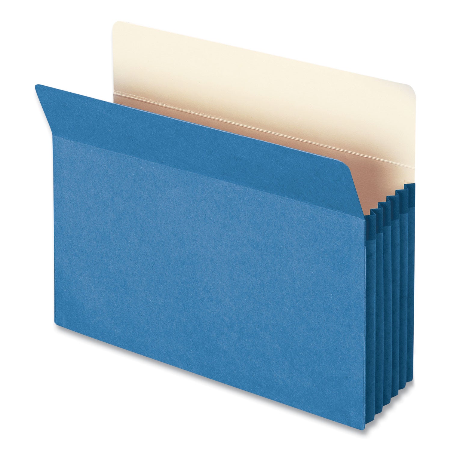 Smead Straight Tab Cut Letter Recycled File Pocket - 8 1/2" x 11" - 5 1/4" Expansion - Top Tab Location - 9 pt. - Blue - Tear Resistant - 10% Recycled - 1 Each