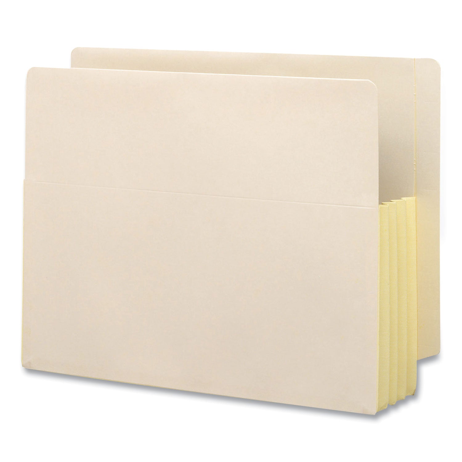 Smead Straight Tab Cut Letter Recycled File Pocket - 8 1/2" x 11" - 3 1/2" Expansion - 2 Plys - Manila - Manila - Reinforced Gusset - 10% Recycled - 10 / Box
