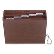 8 1/2" x 11" - 5 1/4" Expansion - 6 Pocket(s) - Top Tab Location - Assorted Tab Position - Redrope - Elastic Closure, Flap - 30% Recycled - 1 Each