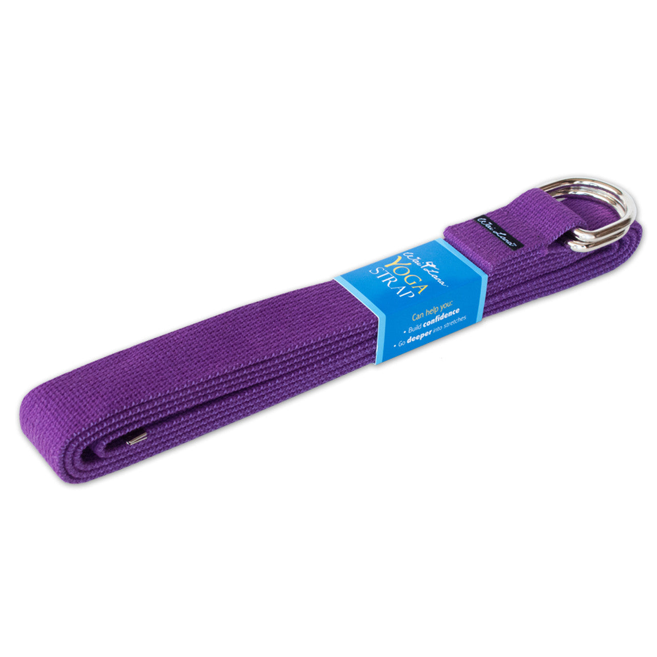 YOGA STRAPS 8ft Purple (100% cotton with sturdy metal D-ring)