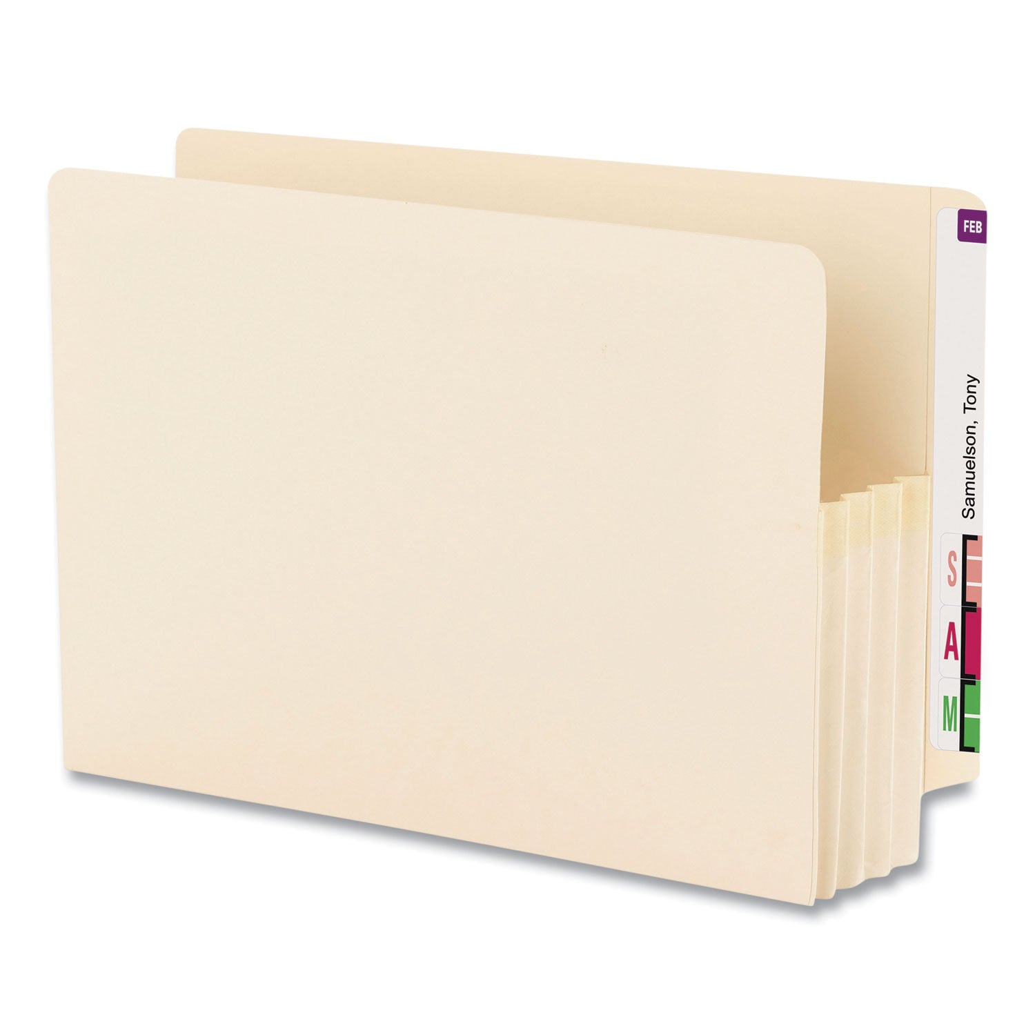 Smead Straight Tab Cut Legal Recycled File Pocket - 8 1/2" x 14" - 3 1/2" Expansion - 2 Plys - Manila - Tear Proof - 10% Recycled - 25 / Box