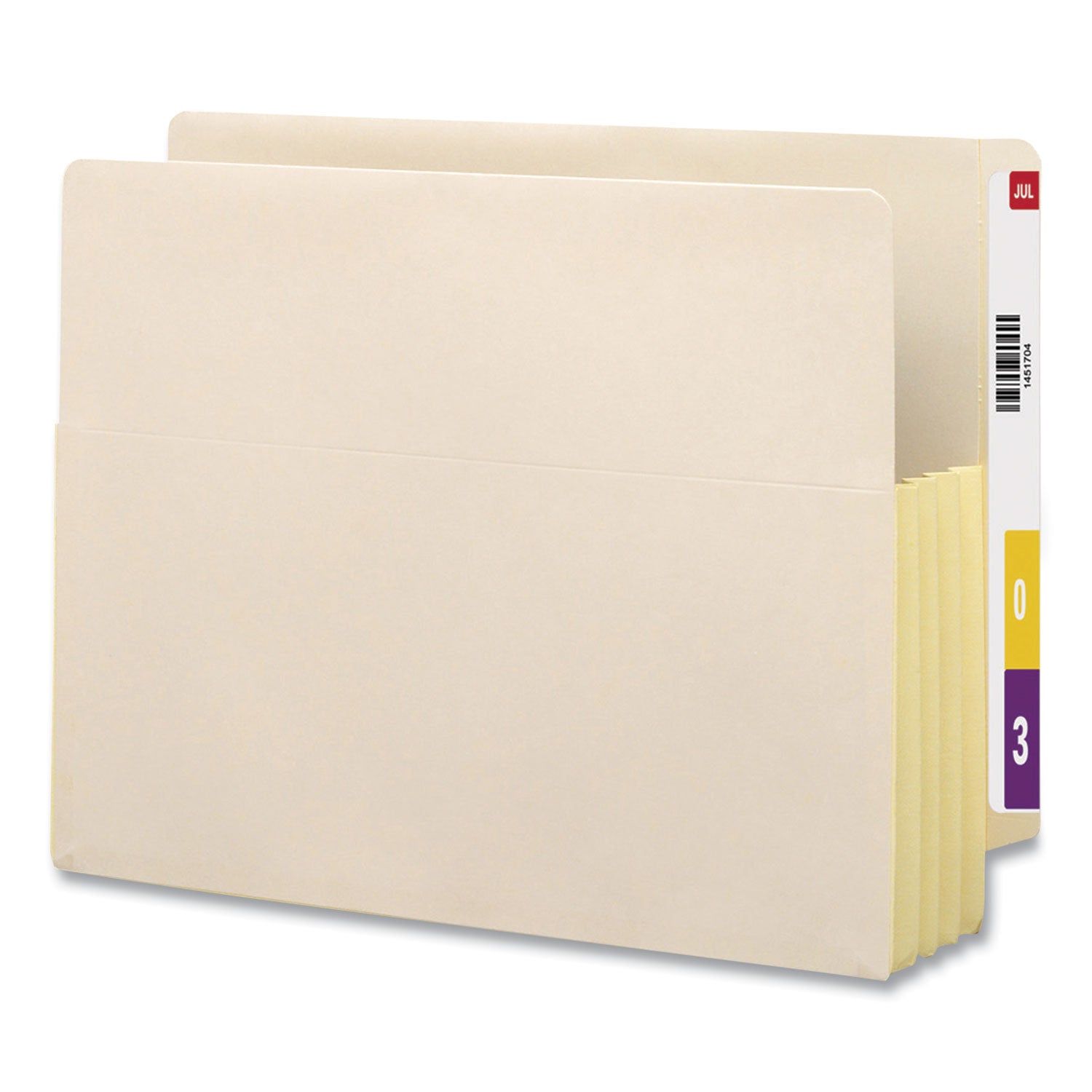 Smead Straight Tab Cut Letter Recycled File Pocket - 8 1/2" x 11" - 3 1/2" Expansion - 2 Plys - Manila - Manila - Reinforced Gusset - 10% Recycled - 10 / Box