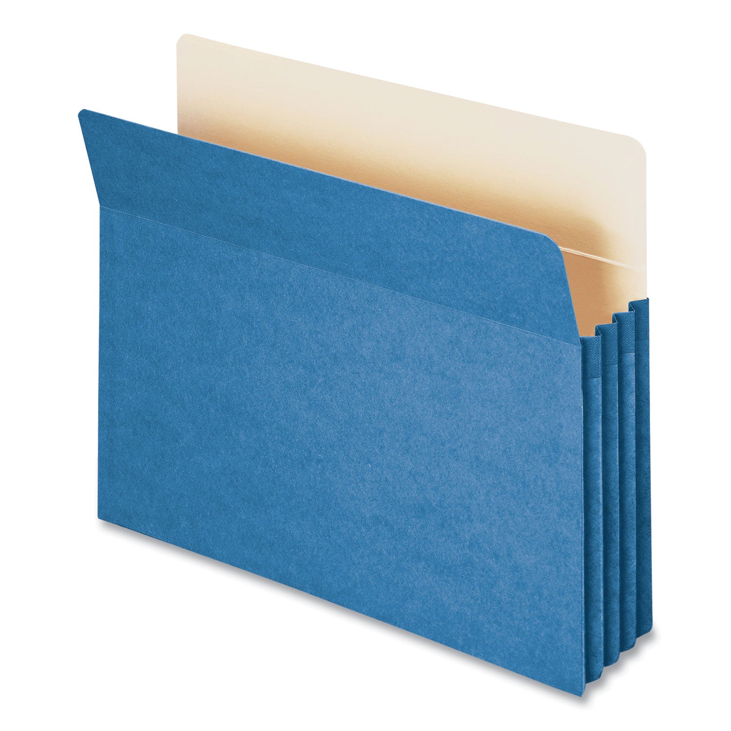 Smead Straight Tab Cut Letter Recycled File Pocket - 8 1/2" x 11" - 3 1/2" Expansion - Top Tab Location - 9 pt. - Blue - Tear Resistant - 10% Recycled - 1 Each