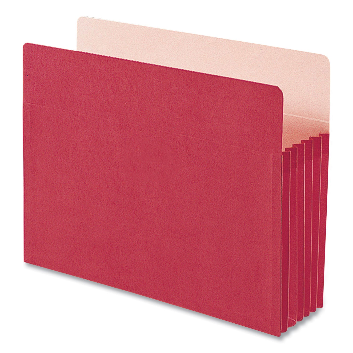 Smead Straight Tab Cut Letter Recycled File Pocket - 8 1/2" x 11" - 5 1/4" Expansion - Top Tab Location - Red - Tear Resistant - 10% Recycled - 1 Each
