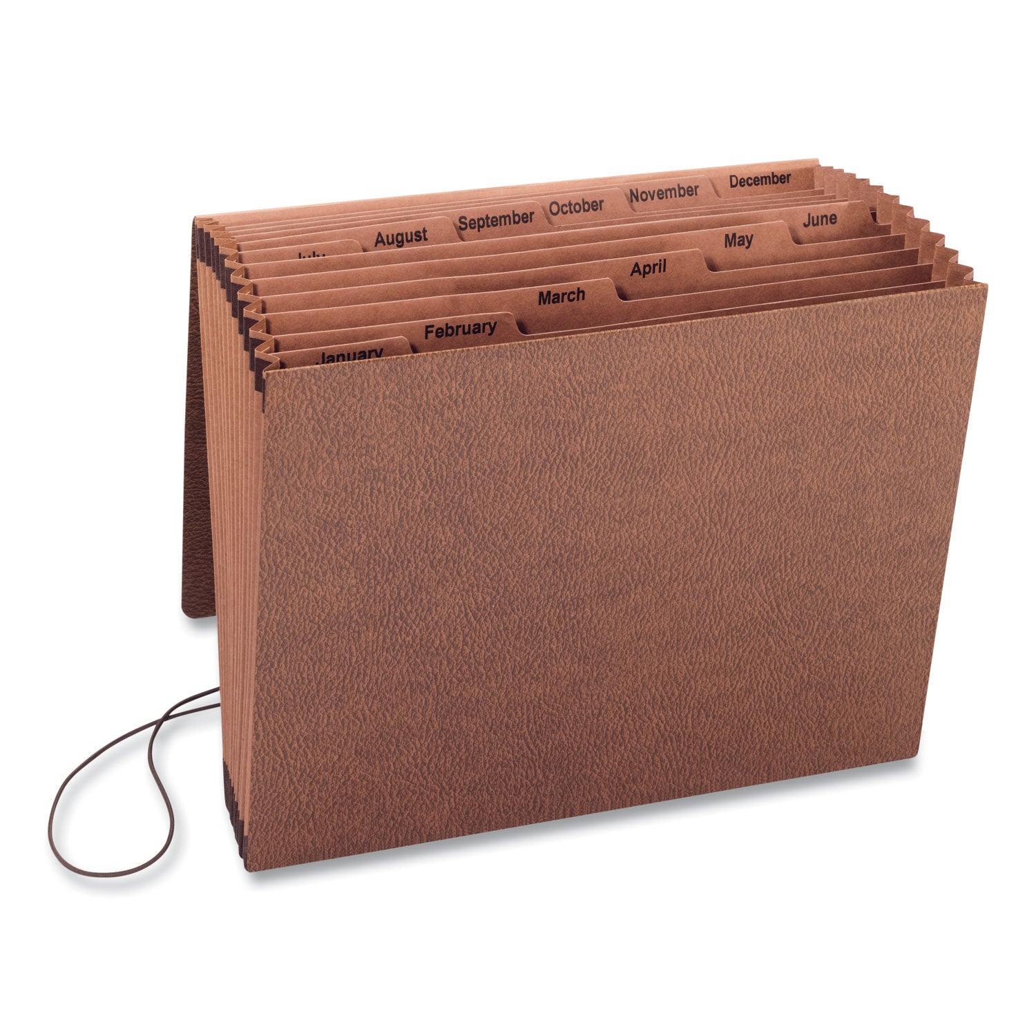 Smead Letter Recycled Expanding File - 8 1/2" x 11" - 7/8" Expansion - 12 Pocket(s) - Redrope - Reinforced - 30% Recycled - 1 Each