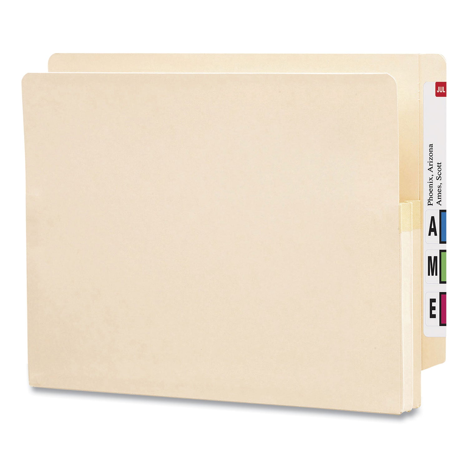 Smead Straight Tab Cut Letter Recycled File Pocket - 8 1/2" x 11" - 1 3/4" Expansion - 2 Plys - Manila - Embossed - 10% Recycled - 25 / Box