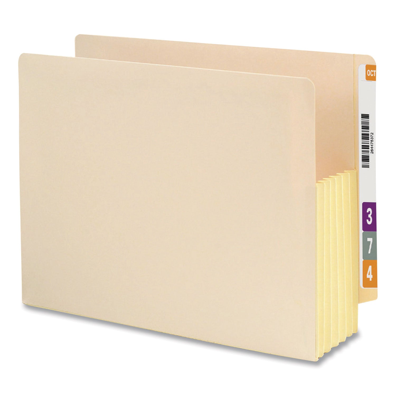 Smead Straight Tab Cut Letter Recycled File Pocket - 8 1/2" x 11" - 5 1/4" Expansion - 2 Plys - Manila - Manila - 10% Recycled - 10 / Box