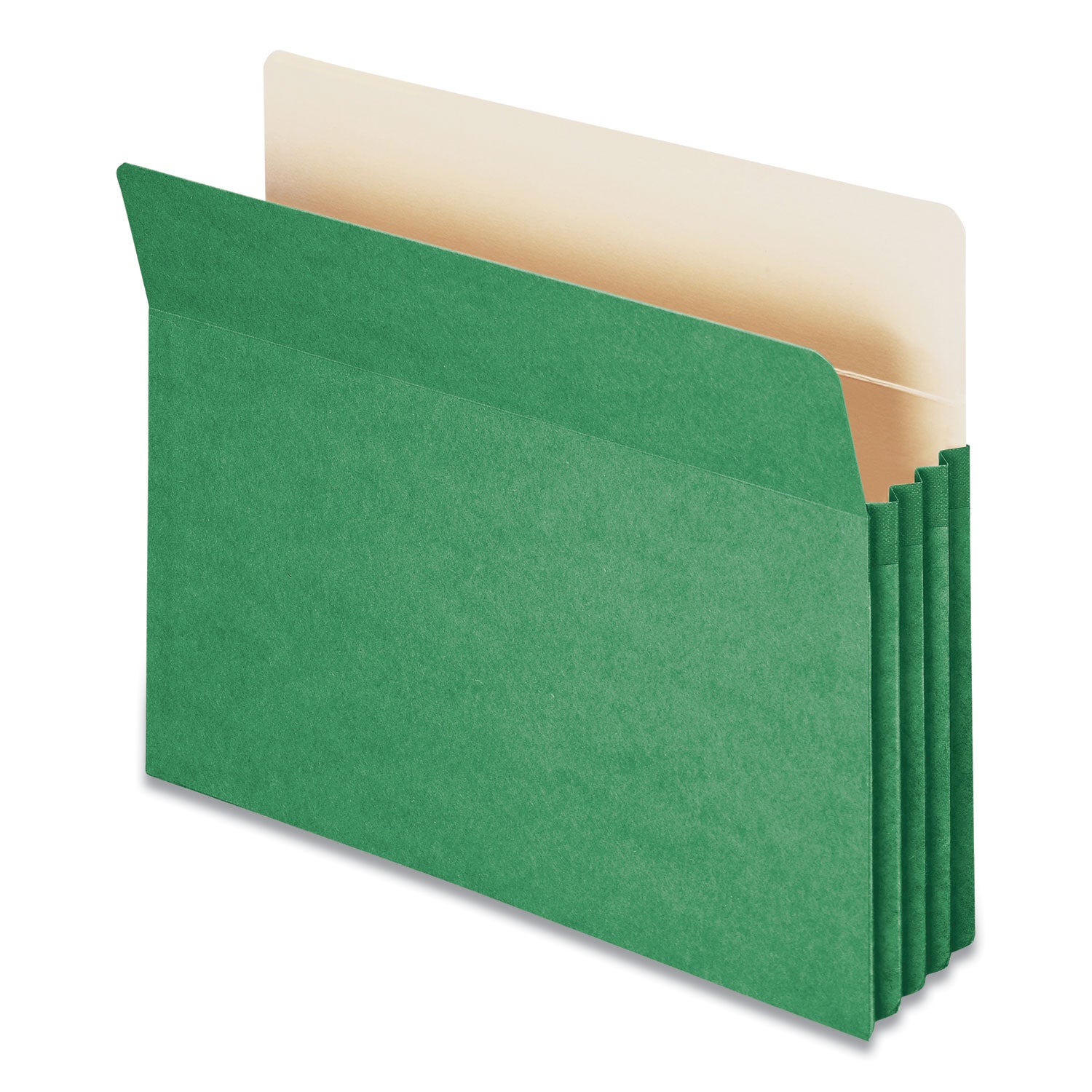 Smead Straight Tab Cut Letter Recycled File Pocket - 8 1/2" x 11" - 3 1/2" Expansion - Top Tab Location - 9 pt. - Card Stock - Green - Tear Resistant - 10% Recycled - 1 Each