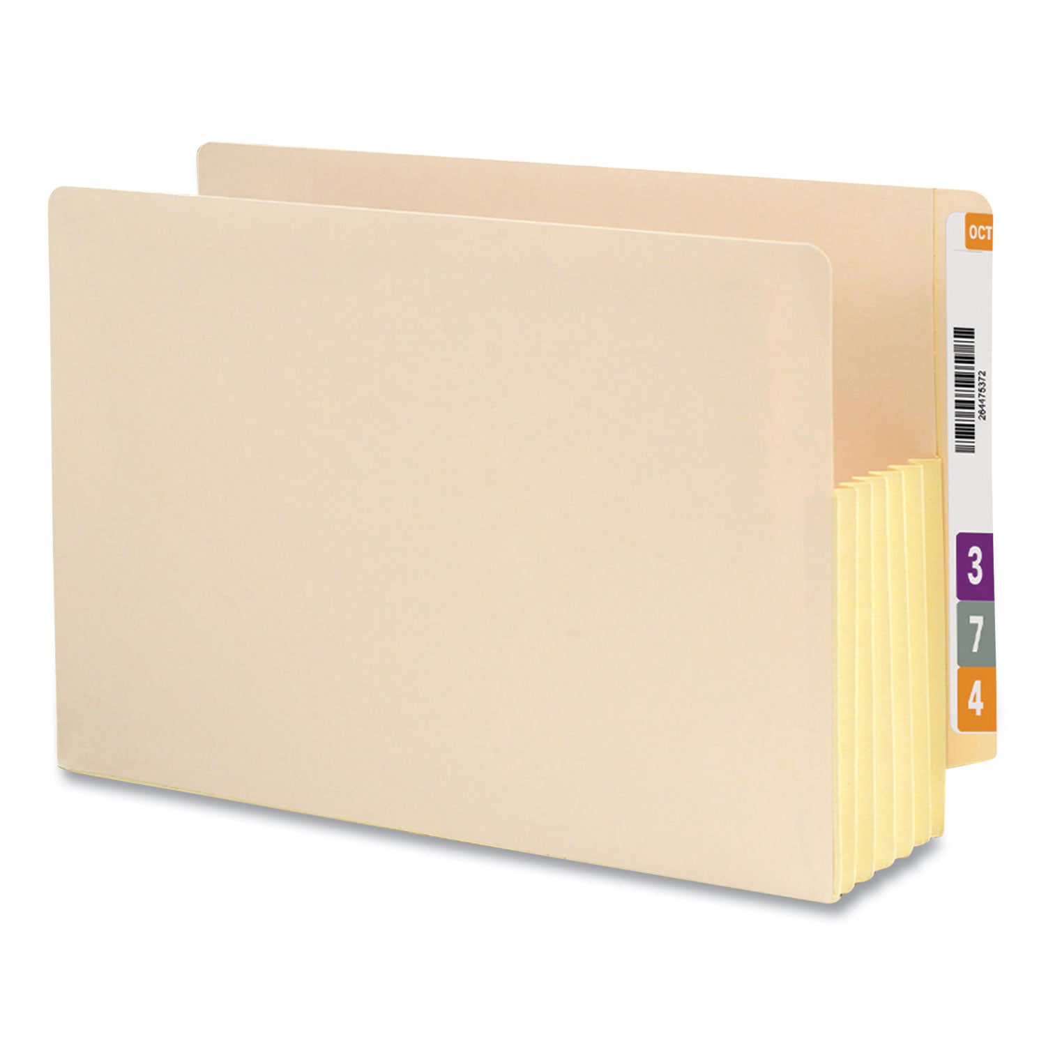 Smead Straight Tab Cut Legal Recycled File Pocket - 8 1/2" x 14" - 5 1/4" Expansion - 11 pt. - 2 Plys - Manila - Reinforced Gusset, Embossed - 10% Recycled - 10 / Box