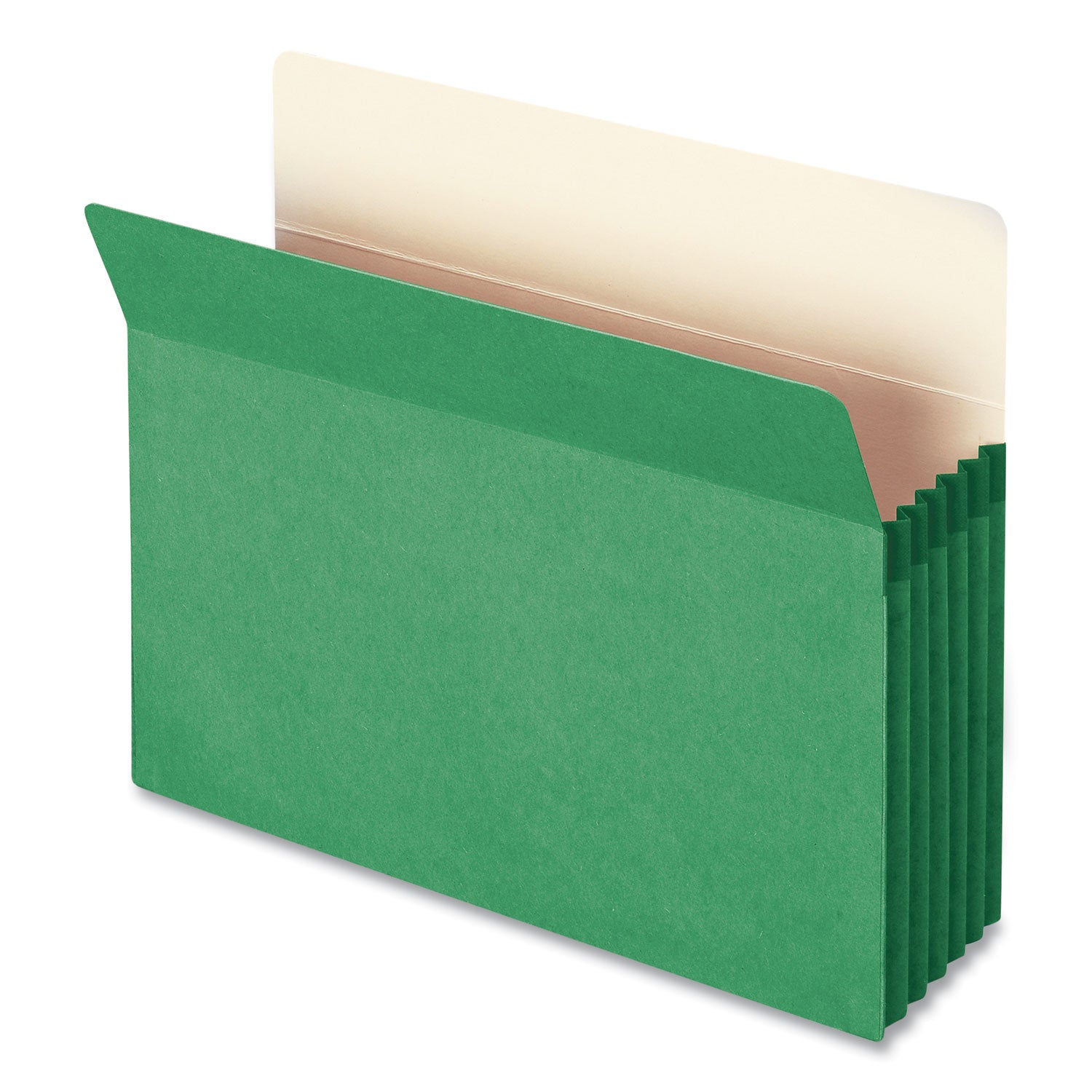 Smead Straight Tab Cut Letter Recycled File Pocket - 8 1/2" x 11" - 5 1/4" Expansion - Top Tab Location - 9 pt. - Green - Tear Resistant - 10% Recycled - 1 Each