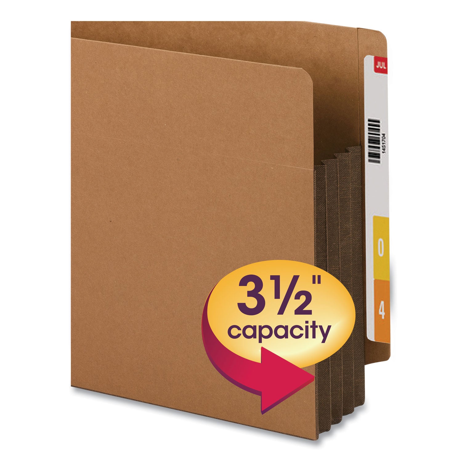 Smead Straight Tab Cut Letter Recycled File Pocket - 8 1/2" x 11" - 3 1/2" Expansion - 1 Pocket(s) - Top Tab Location - 12.5 pt. - 2 Plys - Dark Brown - 30% Recycled - 10 / Box