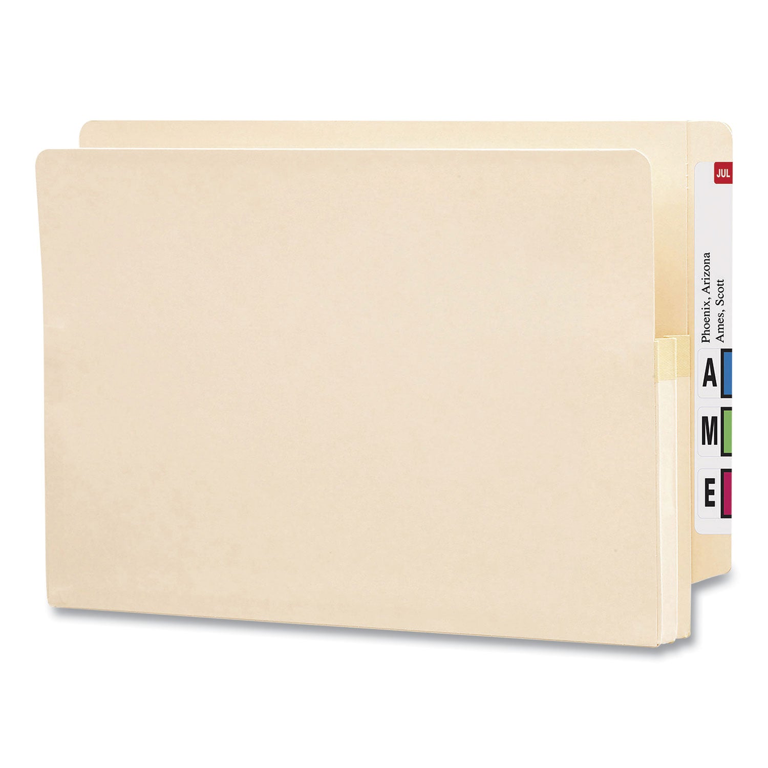 Smead Straight Tab Cut Legal Recycled File Pocket - 8 1/2" x 14" - 1 3/4" Expansion - 2 Plys - Manila - Embossed - 10% Recycled - 25 / Box