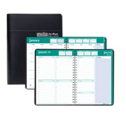 Julian Dates - Weekly, Monthly - 13 Month - January 2026 to January 2027 - 8:00 AM to 5:00 PM - Hourly - 1 Week, 1 Month Double Page Layout - 8 1/2" x 11" Sheet Size - Wire Bound - Paper, Simulated Leather - Black Cover - Tabbed, Expense Tracking - 1 Each