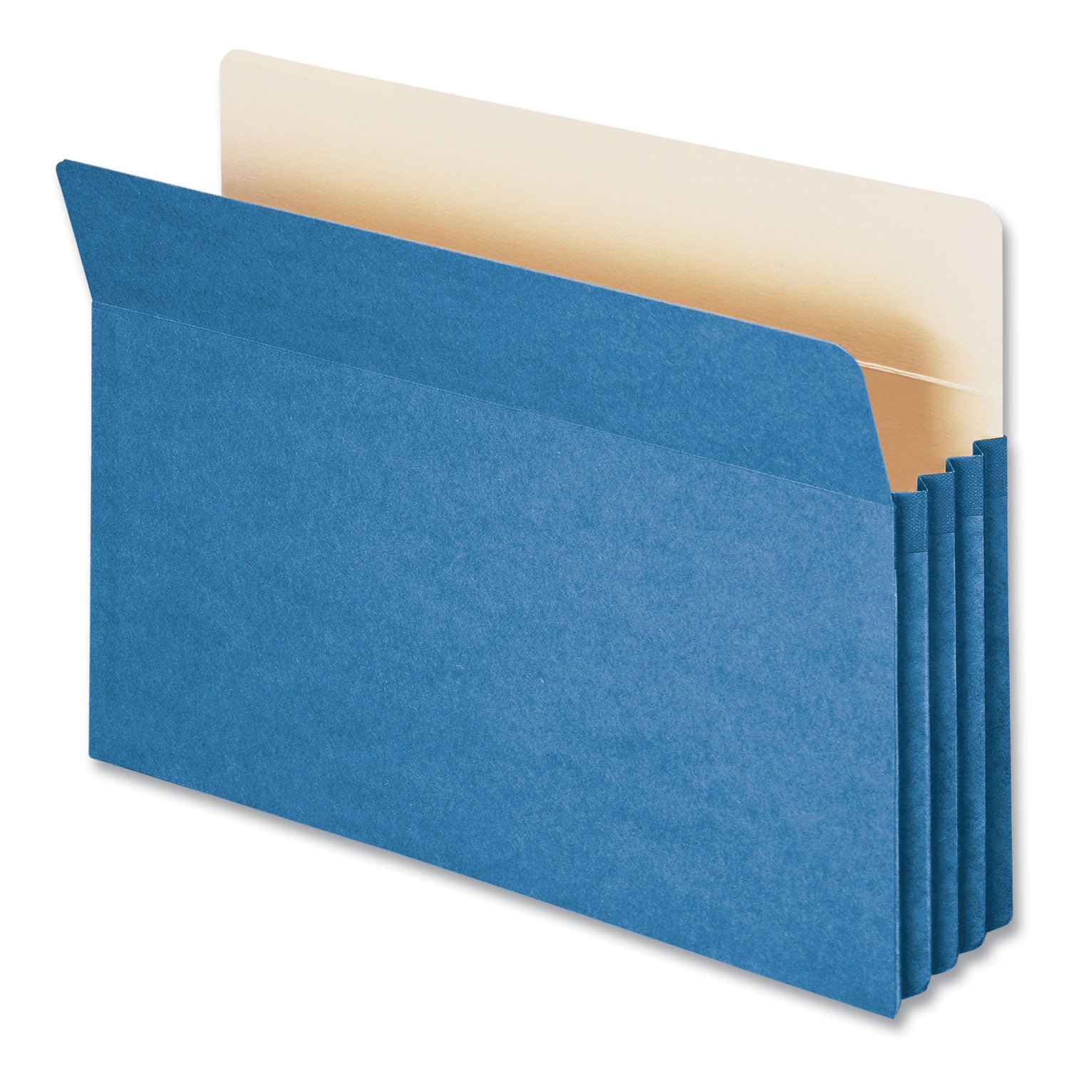 Smead Straight Tab Cut Legal Recycled File Pocket - 8 1/2" x 14" - 3 1/2" Expansion - Top Tab Location - Blue - Tear Resistant - 10% Recycled - 1 Each