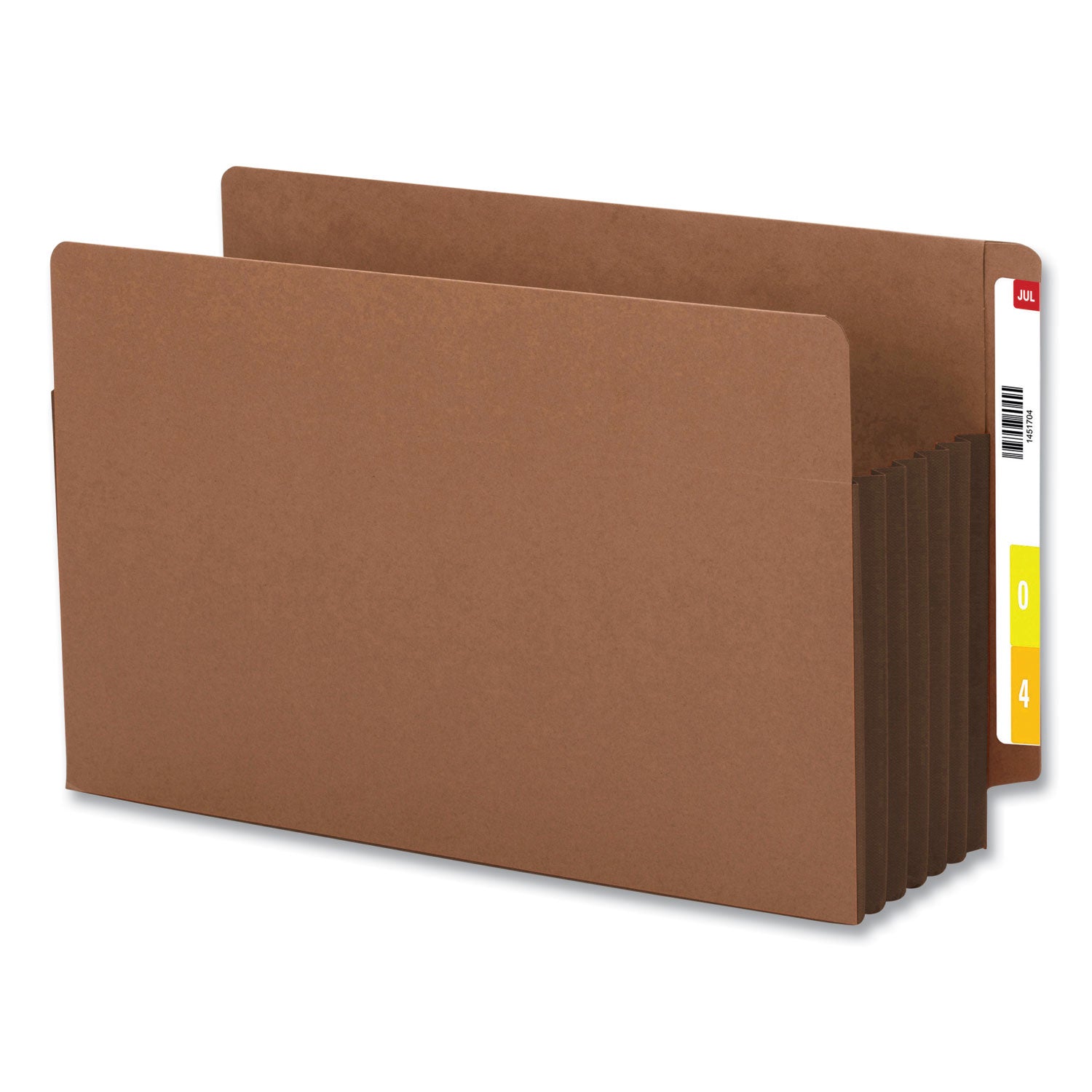 Smead Straight Tab Cut Legal Recycled File Pocket - 8 1/2" x 14" - 5 1/4" Expansion - End Tab Location - 12.5 pt. - 2 Plys - Dark Brown - Embossed - 30% Recycled - 10 / Box