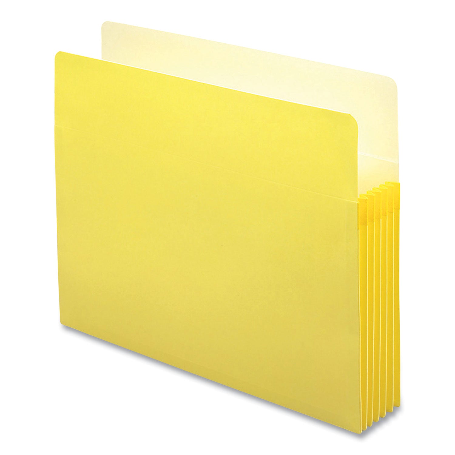 Smead Straight Tab Cut Letter Recycled File Pocket - 8 1/2" x 11" - 5 1/4" Expansion - Top Tab Location - Card Stock - Yellow - Tear Resistant - 10% Recycled - 1 Each