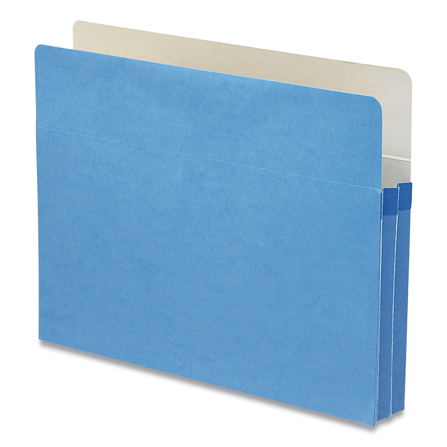 Smead Straight Tab Cut Letter Recycled File Pocket - 8 1/2" x 11" - 1 3/4" Expansion - Top Tab Location - Card Stock - Blue - Tear Resistant - 10% Recycled - 1 Each