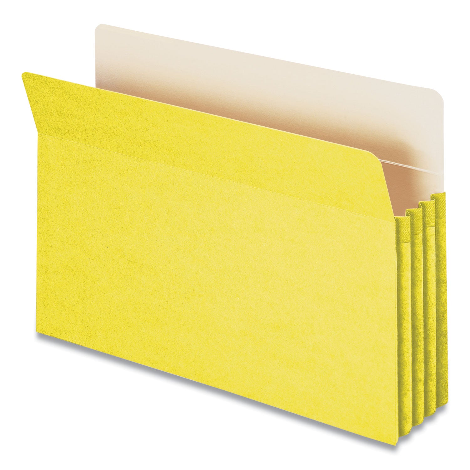Smead Straight Tab Cut Legal Recycled File Pocket - 8 1/2" x 14" - 3 1/2" Expansion - Top Tab Location - Yellow - Tear Resistant - 10% Recycled - 1 Each