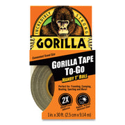 6100109 Gorilla 1 In. x 30 Ft. To-Go Heavy-Duty Duct Tape, Black