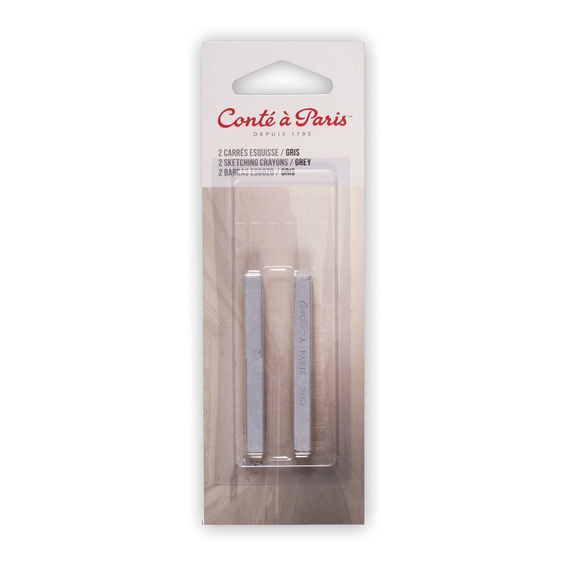 Carrés Esquisse Sketching Crayons, Grey (2457), Pack of 2