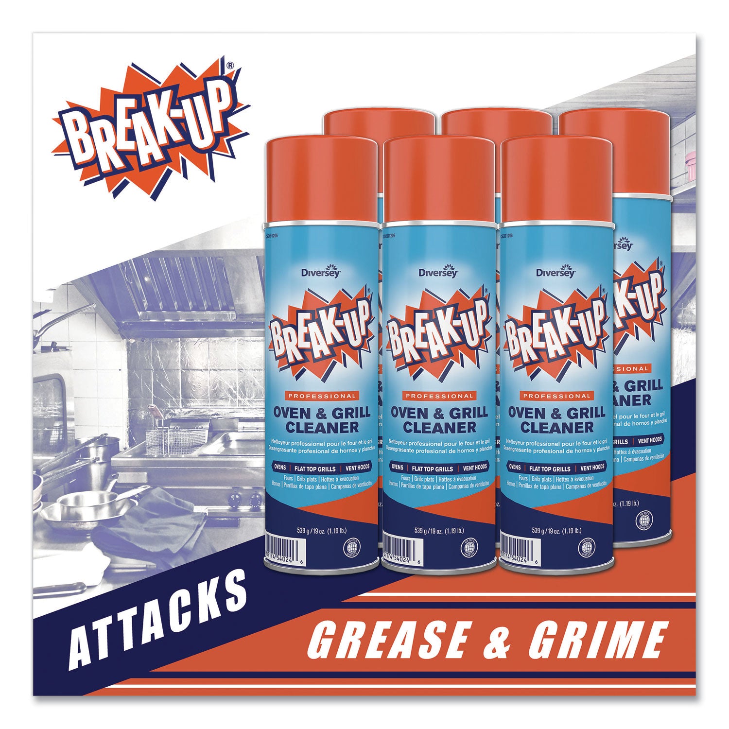 Diversey Professional Oven & Grill Cleaner - 19 fl oz (0.6 quart) - Citrus Scent - Heavy Duty, Fast Acting - Tan - 1 Each