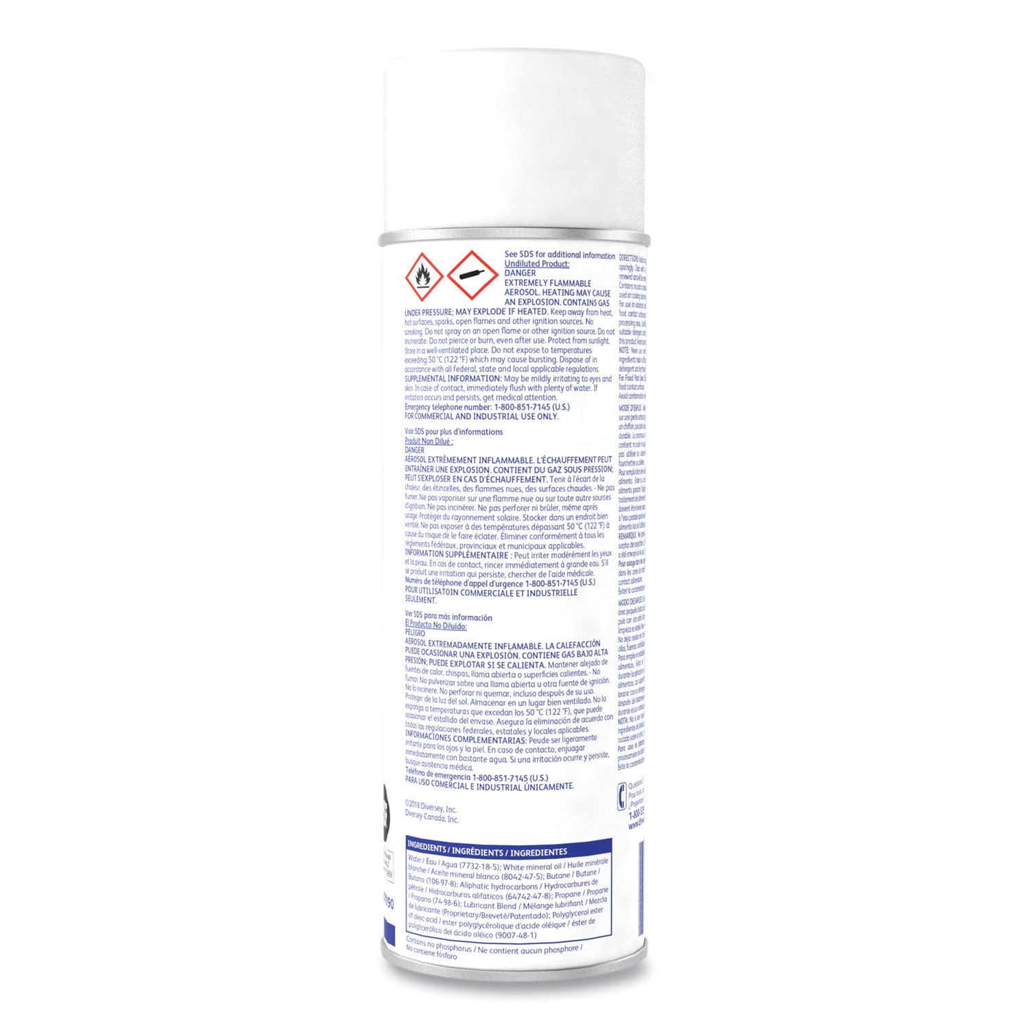 Diversey Deep Gloss Stainless Steel Maintainer, Ready-To-Use, Aerosol, 16 fl oz, White, 1 Each