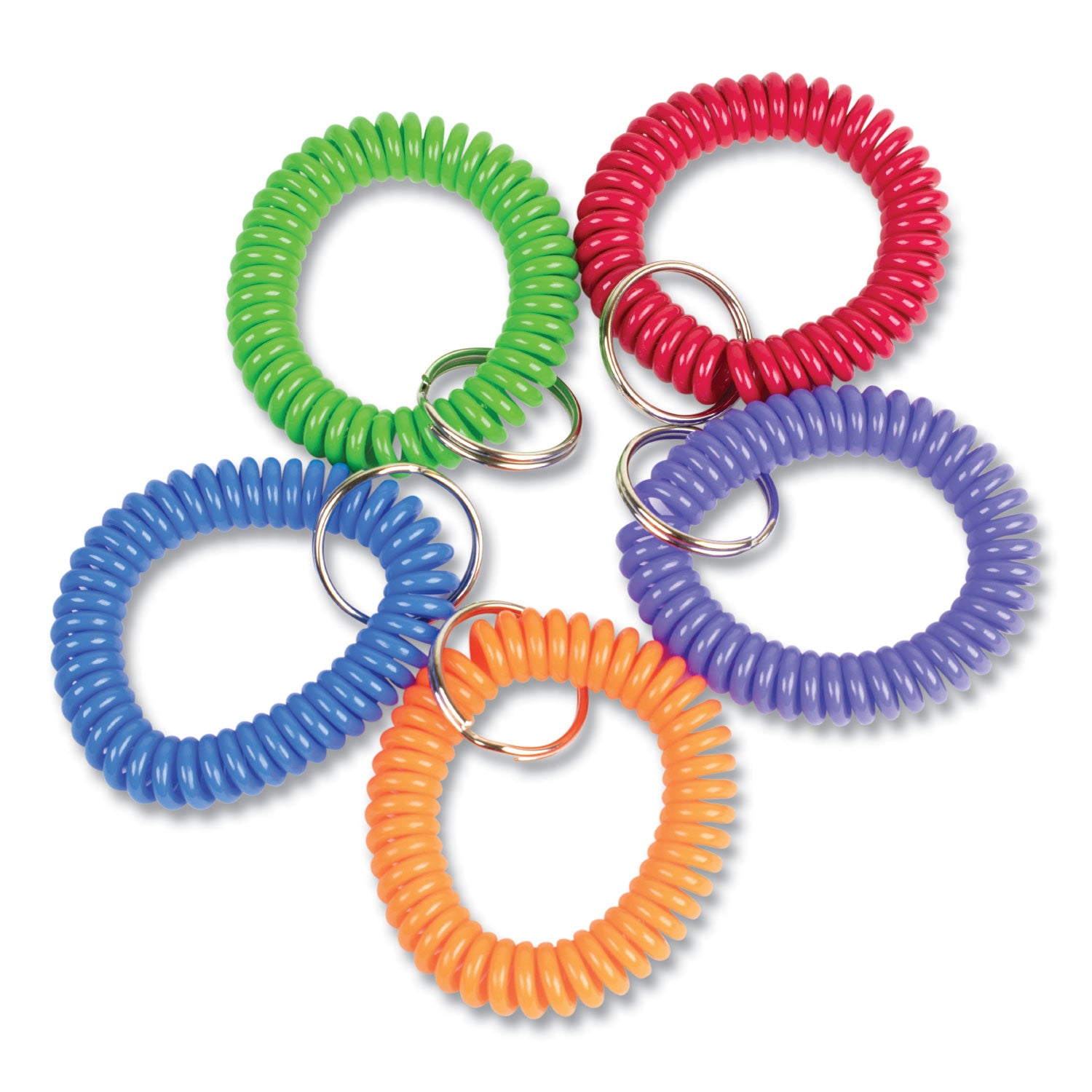 0.3" Height x 2" Width x 2" Depth - Plastic, Steel - Assorted, Blue, Green, Orange, Purple, Red - Flexible, Secure, Durable, Lightweight - 10 / Pack