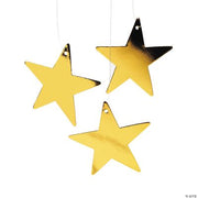 5" Gold Cardboard Star Decoration - 12 Pieces