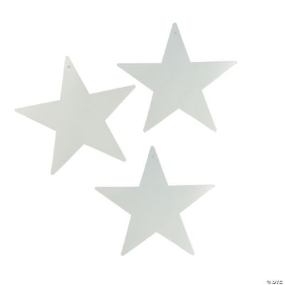 Silver Cardboard Star Decor - 12 Pieces