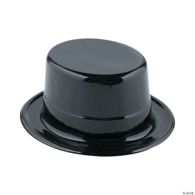 Adult Size Black Top Hat - 12 Pieces