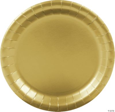 Metallic Gold Plates - 24 Pieces