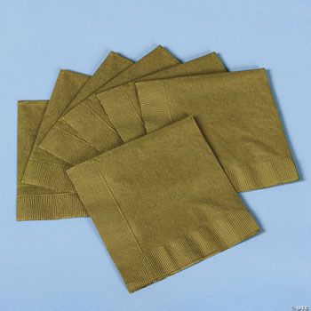 Metallic Gold 9 7/8" Paper Napkin - 50 Pieces