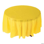Yellow Plastic Round Tablecover - 1 Piece