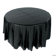 Black Plastic Round Tablecover - 1 Piece