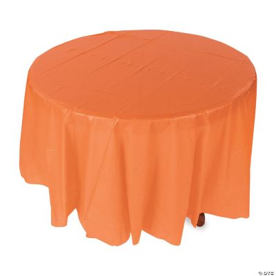 Orange Plastic Round Tablecover - 1 Piece