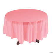 Light Pink Plastic Round Tablecover - 1 Piece