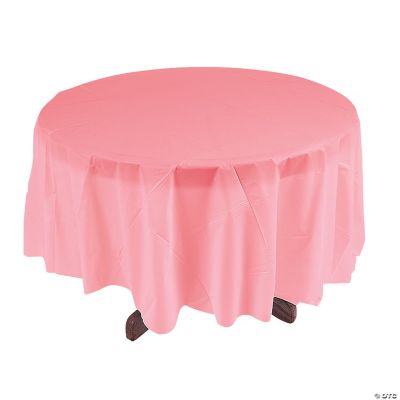 Light Pink Plastic Round Tablecover - 1 Piece
