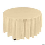 Ivory Plastic Round Tablecover - 1 Piece