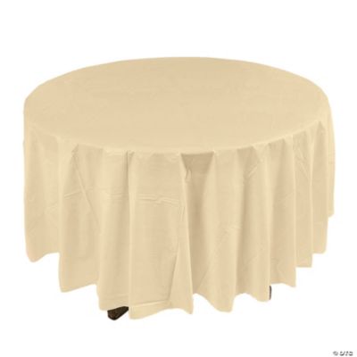 Ivory Plastic Round Tablecover - 1 Piece