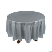 Silver Round Tablecover - 1 Piece