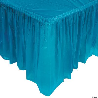 Turquoise Plastic Tableskirt - 1 Piece