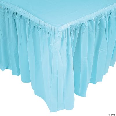 Light Blue Plastic Tableskirt - 1 Piece