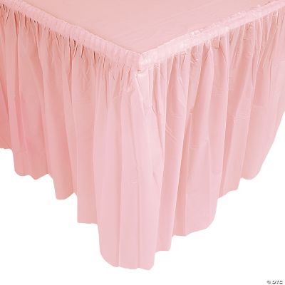 Light Pink Plastic Tableskirt - 1 Piece