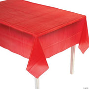 Red Plastic Tablecover - 1 Piece