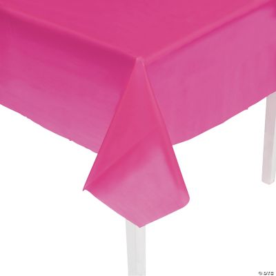 Hot Pink Plastic Tablecover - 1 Piece