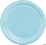 Light Blue Paper Plates - 24 Pieces