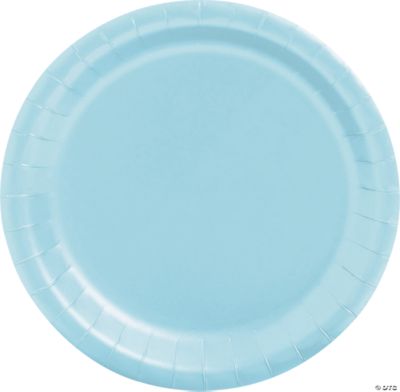 Light Blue Paper Plates - 24 Pieces
