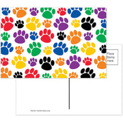Colorful Paw Prints Postcards