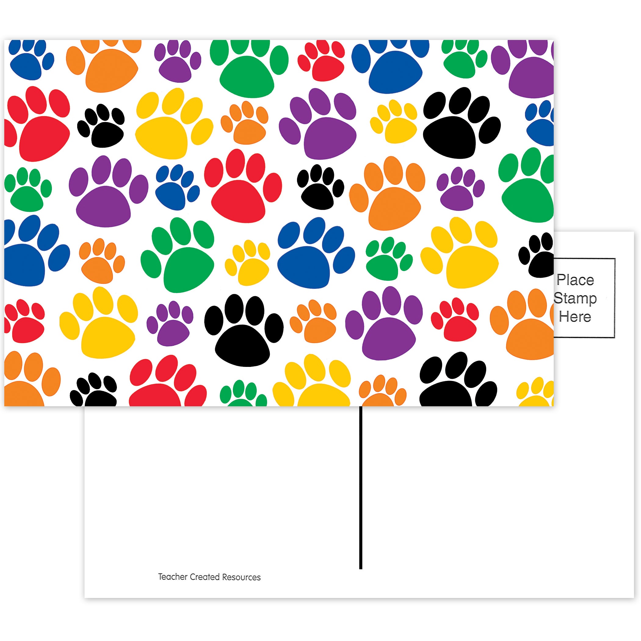 Colorful Paw Prints Postcards