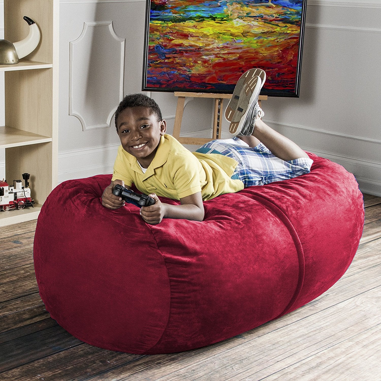 Jaxx Sofa Saxx 4-foot Bean Bag Lounger, Cherry